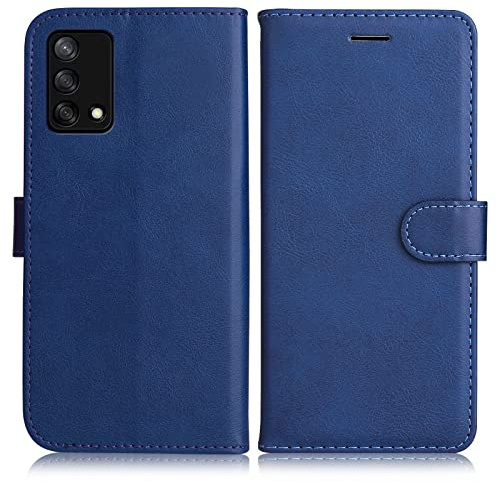 DENDICO Cover per Oppo A74 4G / Oppo F19 4G, Premium Portafoglio PU Custodia in PU Pelle, Flip Libro TPU Bumper Caso per Oppo A74 4G / Oppo F19 4G, Blu Navy
