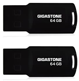 Gigastone Chiavetta USB 64 GB Set da 2, V70 USB 2.0 Memorizzazione dei dati Serie, design portachiavi, compatibile con interfaccia USB 2.0