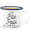 Emaille Becher Blechbecher - Statement - Für Pille Palle bin ich nicht zuständig! - 300 ml - Weiß Blau - statements pillepalle tasse frohes neues jahr zuständig new year mit