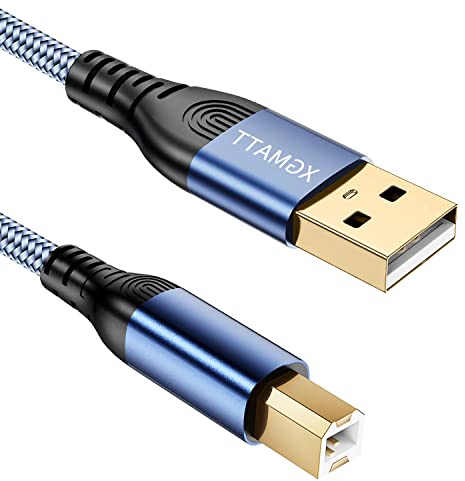 Cavo per stampante USB da 6 m, USB A a USB B, cavo USB 2.0 tipo B, scanner ad alta velocità, compatibile con Lexmark, Dell, HP, Canon, Epson, Xerox, Brother, DAC e altro, blu
