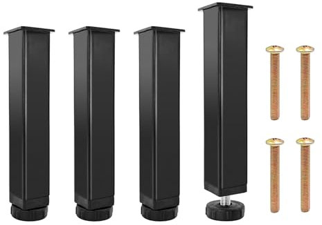 Brelet RX-W043-IT Lot de 4 pieds de lit universel pour sommier à lattes réglable 15 ~ 17 cm