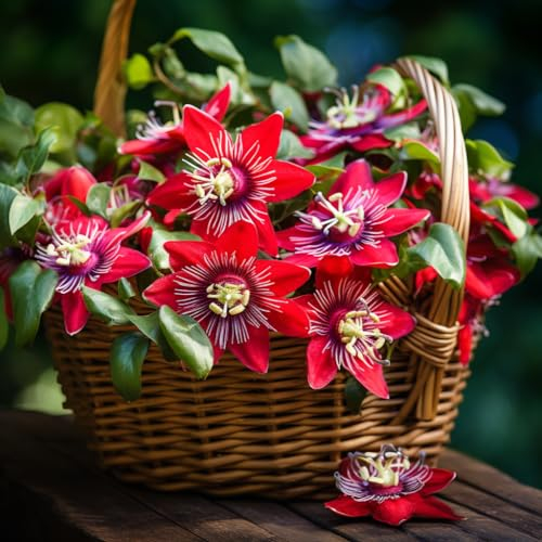 400 Pcs Passionsblume Samen, Topfpflanzen Draußen Winterhart, Frühlingsblumen, Passiflora Caerulea, Seltene Pflanzen, Wohnzimmer Deko Deko Blumen, Bonsai Samen Blumensamen Balkon,