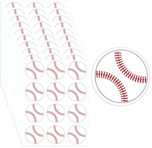 120pcs 3cm Baseball Aufkleber für Kinder, 10 Blatt Baseball-Aufkleber Selbstklebend Dekorative Geschenk-Siegelaufkleber Etiketten Sport Baseball Partygeschenke für Scrapbooking, Wasserflasche