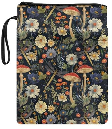 Poceacles Buchumschlag für Buchliebhaber, Taschenbuch, Notizbuch, Lehrbuch, Hardcover - Waschbare Umschläge Mit Reißverschluss