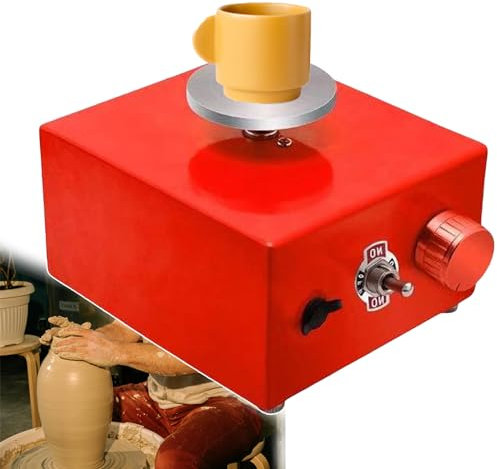 Strumento Per La Creazione Di Tornio Da Vasaio Elettrico/Tornio Da Vasaio Utensili In Ceramica Macchina Per Argilla Con Velocità Regolabile/Tornio Da Vasaio Strumenti(Giallo Rosso Blu),red