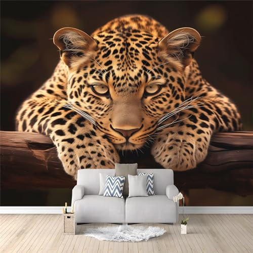 Indochina Leopard Fototapete 3D Effekt 200 x 140cm Fototapeten Wandbild Motivtapeten Vlies-Tapeten Moderne Wandtapete Wand Wohnzimmer Spielzimmer Dekoration