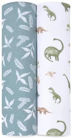 aden + anais™ Essentials Wickeldecke aus Baumwoll-Musselin, Elefant, Zirkus, 2 Stück (Dino Dschungel)