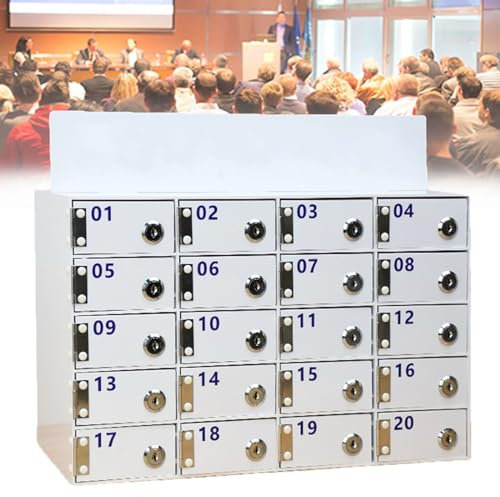 CASEGO Cell Phone Locker Box Slots Phone Storage,Acrylic Cell Phone Lock Box with Door Locks and Keys,Wall Mounted Cell Phones Cabinet (100Slots)