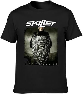 Skillet Men's T-Shirt Unisex Cotton Hip Hop Print Tee T-Shirt Black S