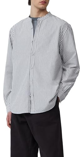 QS Regular Fit: Stehkragenhemd aus gestreiftem Oxford