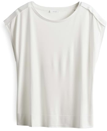 OPUS Damen Kurzarmshirt | Shirt SESTERN Regular aus leicht glänzender Viskose Milk, 42