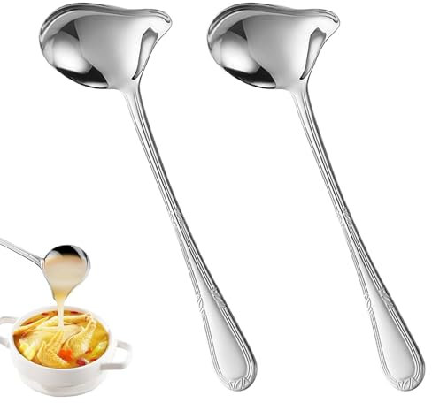 svpfuo 2 Stück Soßenlöffel, Saucenlöffel, Soßenkelle, Geeignet Für Kreativer Entenschnabellöffel Schaumlöffel, Suppenkelle Hotpot, Kochlöffel Schaumlöffel, Edelstahl Haus Küche Sauce Löffel (A)
