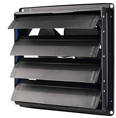 RWSXY Ventilatore di Scarico, 12 Pollici, Installazione in Stanza, Ventilatore di Scarico per Bagno, in Metallo, con persiane quadrate, Ventilatore per Cappa aspirante da Cucina