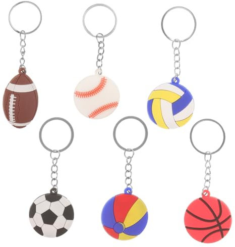 Toddmomy 6pezzi Portachiavi Sportivi Per e Borse Decorazioni Per Basket Pallavolo e Sport Creativi Per Fan