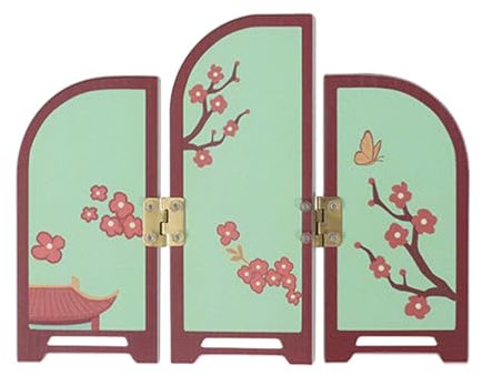 perfk Mini paravent décoratif Pliable à Collectionner, décoration d'intérieur, Art Traditionnel Chinois, Mini séparateur pour Chambre à Coucher, 16.3 Cm X 0.15 Cm X