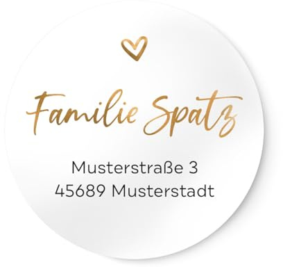 NORDEULE® Adressaufkleber mit Wunschtext personalisiert | 48 Stück 4cm runde Etiketten wasserfest | ideal für Einladungskarten Umschläge Briefpost Geschenke (Matt Pure Folie, ⌀ 4cm 48 Stk.)