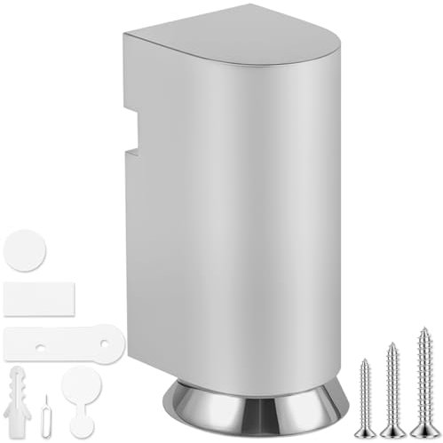 Door Stop Magnetic Door Catch Holder Indoors Stopper Patio Adhesive Doorstop Outdoor Zinc Alloy No Drilling for Rooms Offices Bathrooms(Chrome)