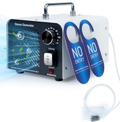 Ozongenerator 2in1 Ozongerät Wasser Luft Ozon Reiniger 60000mg/h O3 Ozone Luftreiniger Geruchsneutralisierer für Auto Wohnung Rauch Haustiergerüche OzoneWasser Obst Gemüse Reiniger