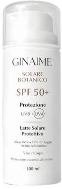 Solare SPF 50+ con Acido Ialuronico e Aloe Vera - Latte Protettivo Viso e Corpo Resistente all'Acqua