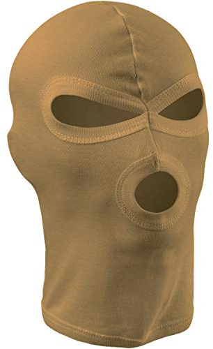 MFH Balaclava, 3-Loch, dünn, 100% Baumwolle (DE/NL/SE/PL, Alphanumerisch, Einheitsgröße, Coyote tan)