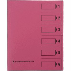 Bene Ordnungsmappen A4 Karton 250g/qm 6 Fächer rosa