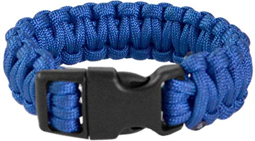 normani 1-2 oder 3 Professionelles Survival Armband aus geflochtener Paracord mit Clipverschluss 17mm Farbe Blau Größe L
