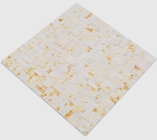 Mosaik Parkett Splitface sunny beige 3 D Marmor Naturstein Küche, Mosaikstein Format: 10x30x7-8 mm, Mattengröße: 300x300 mm, 1 Matte