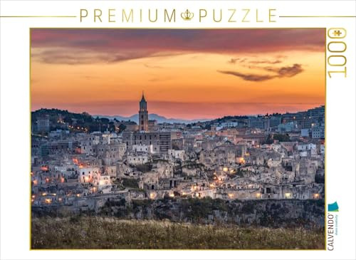 CALVENDO Puzzle Sonnenuntergang über Matera | 1000 Teile Lege-Größe 64 x 48 cm Foto-Puzzle für glückliche Stunden