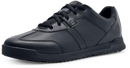 Shoes for Crews Men's Vegan Leather Slip-Resistant Work Sneakers – Comfortable, Water-Repellant, Non-Slip, Removable Insoles, Ideal for Restaurant Catering Kitchen, Chef-Footwear – Freestyle II
