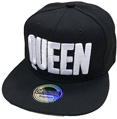JameStyle26 King & Queen Snapback Set USA Cap Kappe Basecap Mütze Trucker Cappy Kult Partner Look (Queen Schwarz)