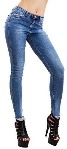 Toocool - Jeans Donna Pantaloni Zip Cerniera Posteriore apribile Skinny Aderenti M5978