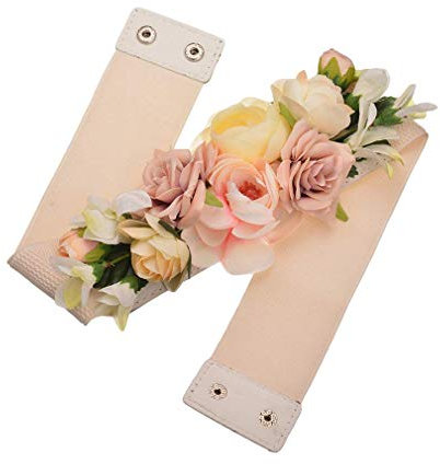 Mcaishen Cinturones De Flores para Mujeres Simulación De Phalaenopsis Cinturones Ultra Anchos Correas Decorativas Dulces Vestidos Y Fajas Accesorios De Vestir.(One Size,Photo Color)
