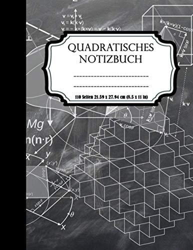 quadratisches Notizbuch - kariertes Notizbuch 5 mm mit Softcover: Didaktisches Notizbuch für Notizen - Mathematik, Geometrie, Algebra ... - 110 Seiten Abmessungen 21.59 x 27.94 cm (8.5 x 11 in)