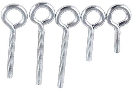 Liujiami Vis à Oeil Crochets Boulon - M3 M4 M5 M6 M8 Crochets Blanc Zinc Fermé Boucle Annulaire Boulon à Oeil Rond