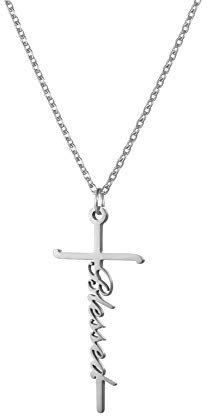 JewelryWe, Halskette die mit jedem Männer- Frauennamen personalisierbar ist, ein besonderes Geschenk, Edelstahl