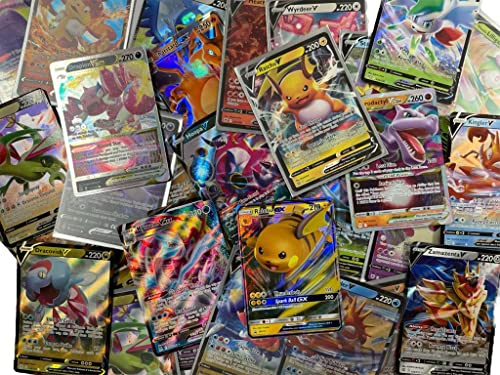 Pokemon 3 zufällige V/GX/EX/VMAX/Vstar Ultra Rare sehr seltene Karten + 1 Heartforcards Toploader