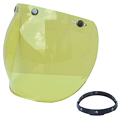 Aumotop Visiera per Casco Universal, Visiera Casco 3 Bottoni, Visiera a Lente Moto Anti UV AntiGraffio, per Caschi Aperti, 6 Colori Disponibili