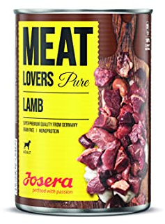 Josera Meat Lovers Pure Lamb | Nassfutter für Hunde | getreidefrei | hoher Fleischanteil |leckeres Lamm, saftige Brühe und Mineralstoffe | Alleinfuttermittel | 6 x 400 g