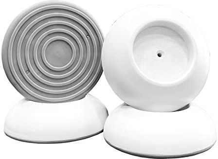 BOMI 4er Set Elefantenfüße Wandschutzpads für Türgitter | Hochwertiges Zubehör für Schutzkinder | Ohne Bohren & zum Klemmen | Ideal für Stiegengitter | Kindersicherung in Weiß