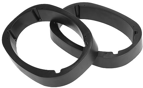 X AUTOHAUX 2Pcs Universal Speaker Spacer Mounting Ring Adapter for 6x9 Speaker Plastic 46mm Thickness Black Hollow