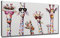 ZHONGYUTONG Graffiti Leinwand Kunstdruck mit Rahmen Giraffe Familie mit Brille Wanddekoration Buntes Tier Bild Poster Lustige Gemälde für Kinderzimmer (60x120cm)
