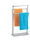 Relaxdays Asciugamani a 3 Bracci, Supporto Porta Salviette, HLP: 86,5 x 50 x 20 cm, per Bagno, Argento, Ferro, 1 pz