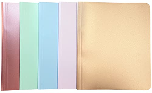 A4 kleines Schnellhefter-Set, 5 Stück in 5 Pastellfarben, blickdicht