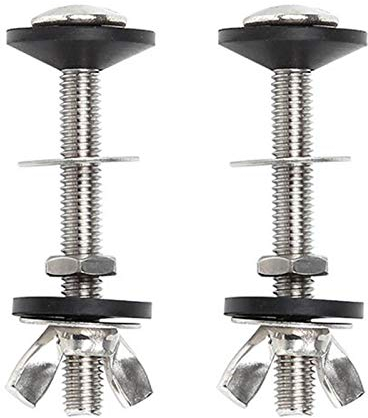 ALEOHALTER 2pcs Toilet Tank to Bowl Bolts Kit, Toilet Tank Screws, Cistern To WC Pan Accessories Toilet Pan Fixing Fitting with Rubber Washers and Extra Long Nuts