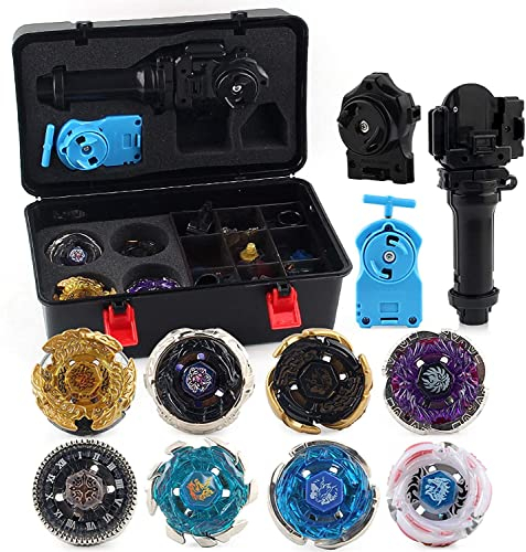 8 Stück Gyro Burst Starter Kampfkreisel, 4D Fusion Kreisel Kinder Spielzeug Mit Sender Und Griff, Kampfplatte Battling Toys