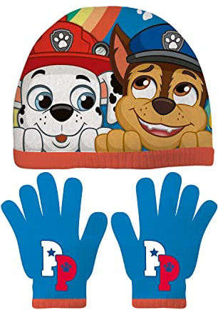 ARDITEX PW14827 Ensemble de gants magiques et bonnet en polyester Nickelodeon-Pat' Patrouille