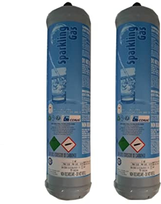 2 bouteilles de CO2 jetables de 600 gr. e290 pour eau pétillante