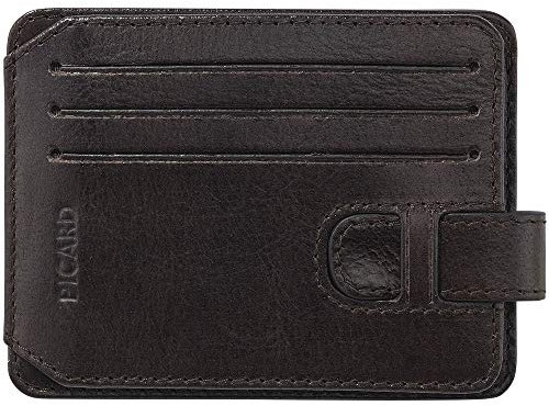 Picard Herren Geldbeutel Buddy 1 mit Druckknopf aus Rinderleder in der Farbe Cafe, 537192Z055