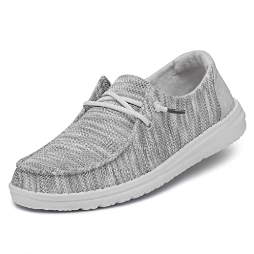 HEYDUDE Wendy Sox Damen - Slip on Flache Schuhe - Mokassin Stil, Glacier Grey, 39
