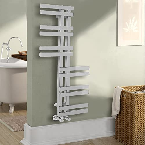 Warmehaus Designer Bathroom Heated Towel Rail Warmer 1000x550mm Chrome | Reversible Bathroom Ladder Radiator, for Bathroom Kitchen, Central Heating, Premium Mild Steel, Wall Mounted